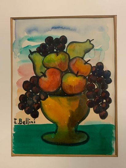 EMMANUEL BELLINI (1904-1989)

Coupe de fruit

Aquarelle.

Signée...