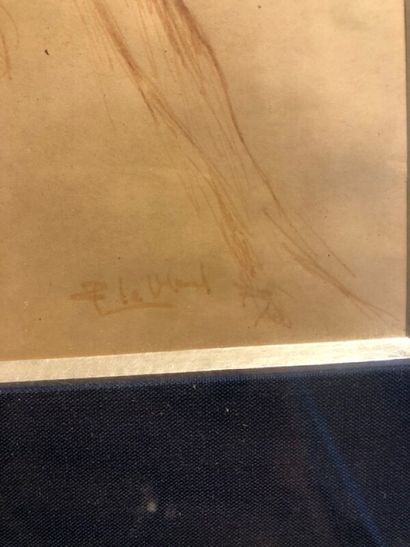 Lot de 3 dessins : 

- Edmond Amédée HEUZE...