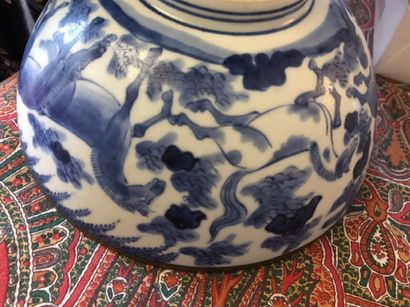 Bol en porcelaine bleu et blanc à décor de...