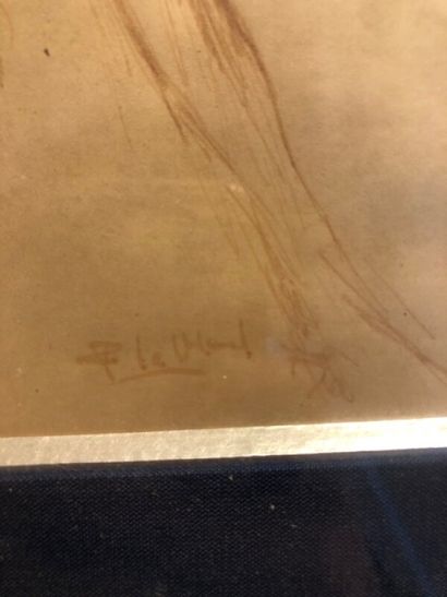Lot de 3 dessins : 

- Edmond Amédée HEUZE...