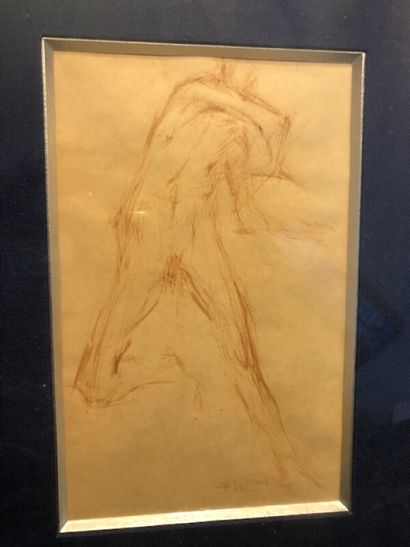 Lot de 3 dessins : 

- Edmond Amédée HEUZE...