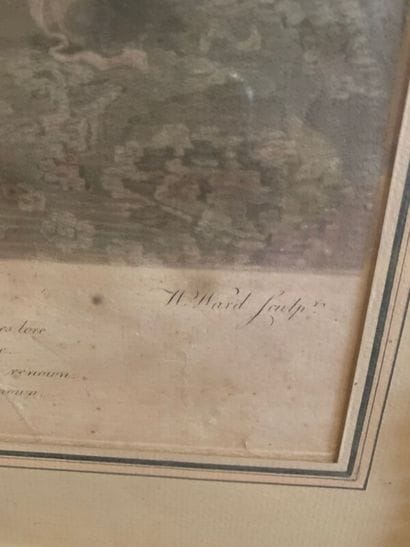 Two engravings in colors: the Wedding in...