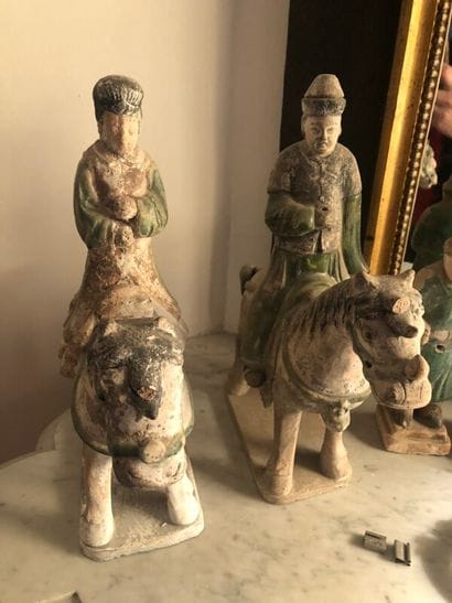 
Pair of horsemen, and their servants in...