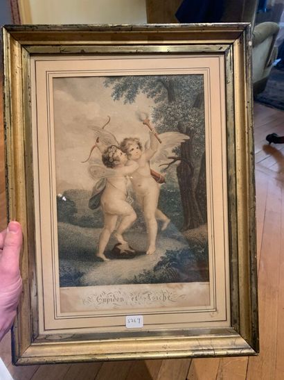 Two engravings representing Psyche and Cupid,...