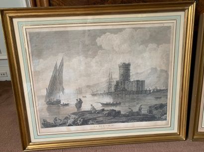 Pair of color engravings titled: 