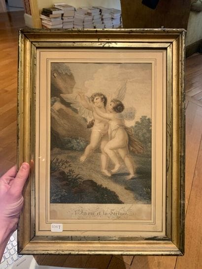 Two engravings representing Psyche and Cupid,...