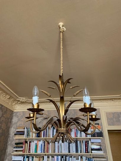 Suspension in gilded metal with a sheaf of...