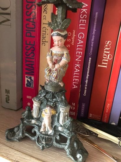 Pair of candlesticks decorated with columns...