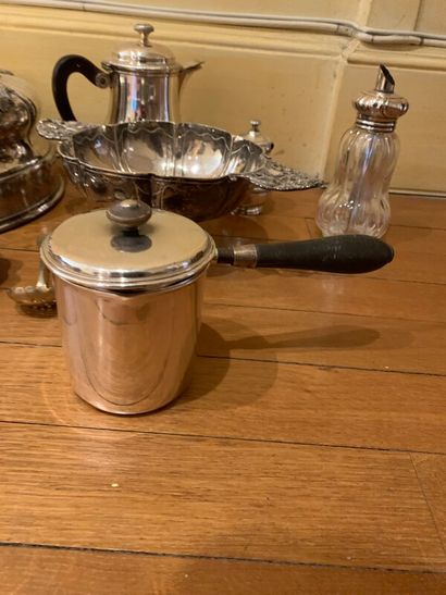 A lot of silver plated metal pieces of forms:...