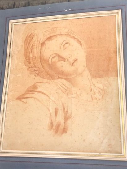 ECOLE DU XIXe 

Etude de femme au turban

Fusain.

Monogrammée...