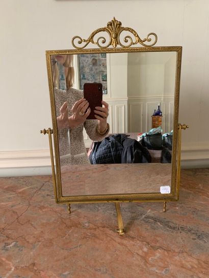 Petit miroir de table à glace biseautée,...