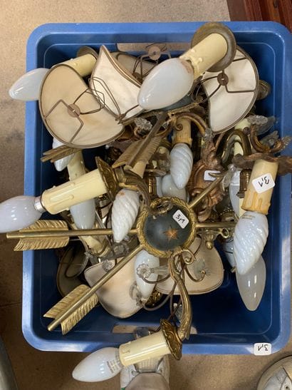 Set of 5 pairs of bronze and gilded brass...
