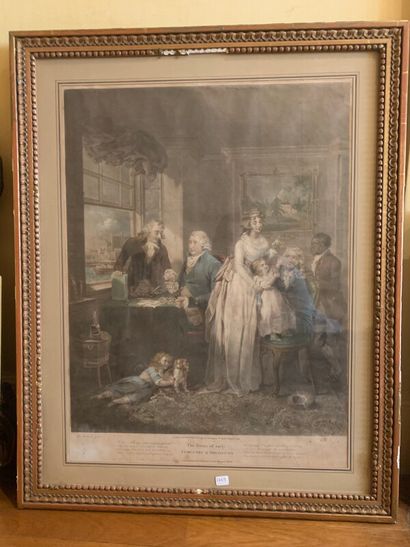 Two engravings in colors: the Wedding in...