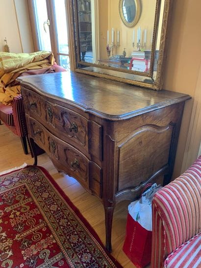 A walnut chest of drawers.

Old regional...