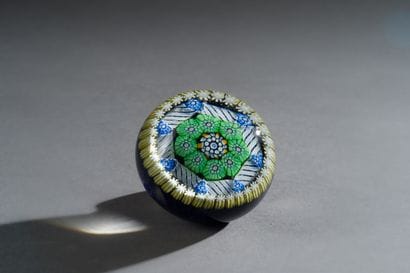 Perthshire- Paperweight decorated with green...