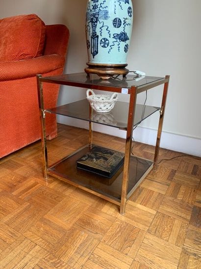 Table basse moderne à double plateaux de...