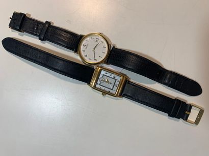 Deux montres de Dame en métal doré : Seiko...