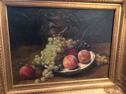 Ecole fin XIXème

Nature morte aux pêches...