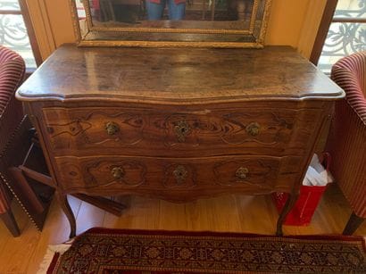 A walnut chest of drawers.

Old regional...