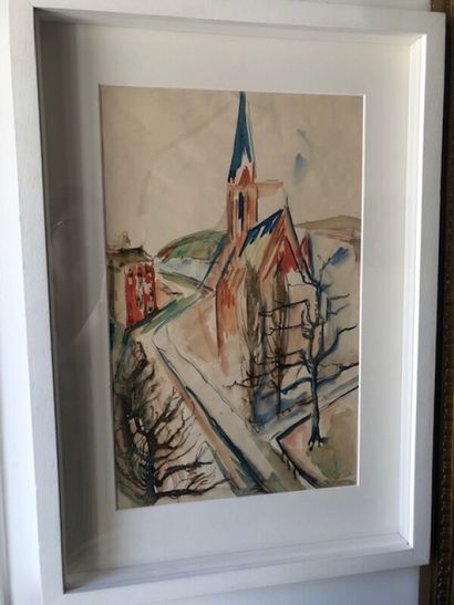 Ecole XXème

L'église

Aquarelle monogrammée...