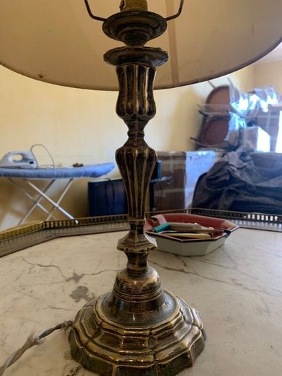 Pair of silver plated metal torches mounted...