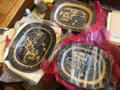 England

Three earthenware dishes decorated...