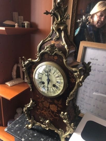 Small cartel in veneer and patinated gilt...