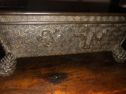 Coupe rectangulaire en bronze, CHINE