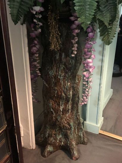Selette en céramique imitant un tronc d'arbre....
