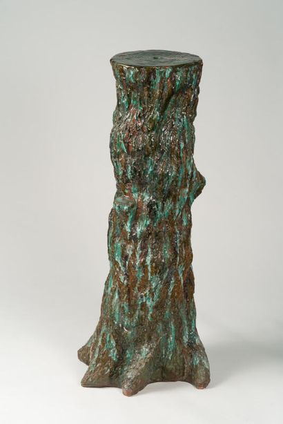 Selette en céramique imitant un tronc d'arbre....