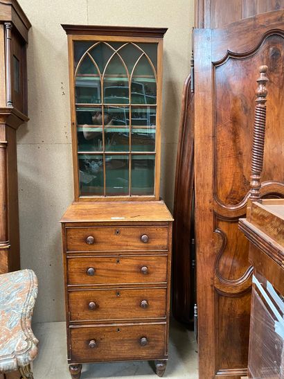 Petite fine VITRINE deux corps anglaise ouvrant...