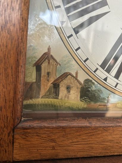 HORLOGE de parquet en bois naturel,, le cadran...