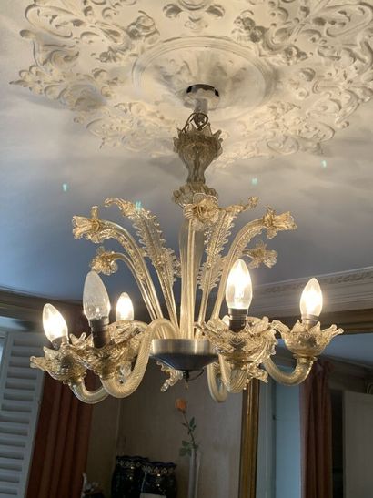 Small Murano glass chandelier with six arms...