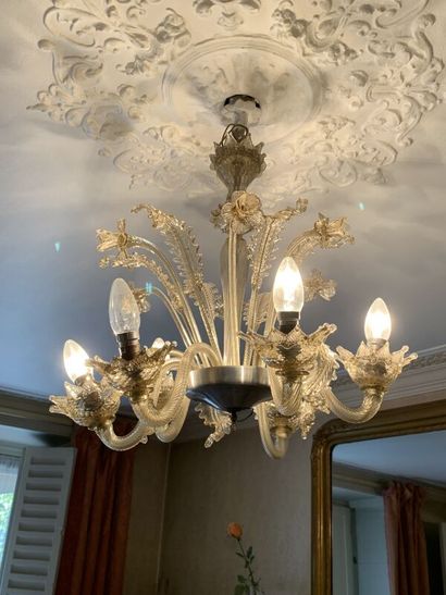 Small Murano glass chandelier with six arms...
