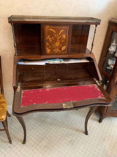 Small Louis XV-style stepped sloping desk...