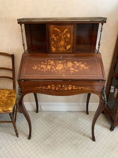 Small Louis XV-style stepped sloping desk...