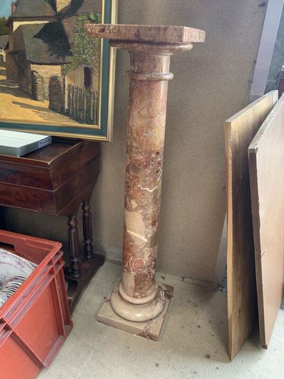 Red marble column