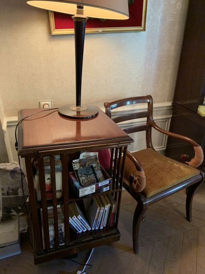 Lot comprising a mahogany revolving bookcase...