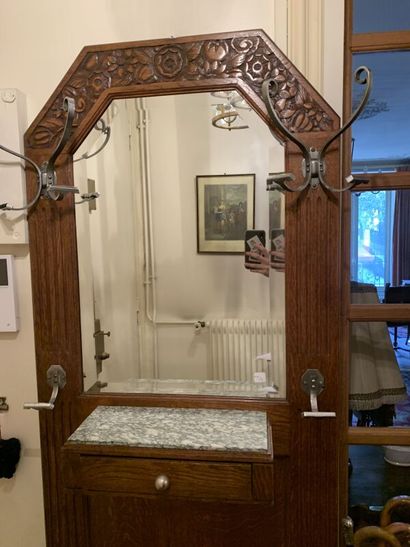 Wall-mounted coat rack and umbrella stand...
