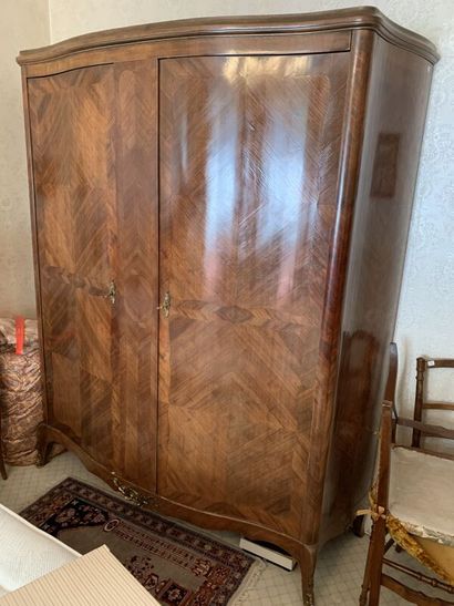Louis XV style veneered cabinet opening with...
