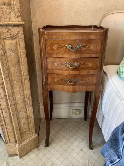 Two Louis XV style bedside tables. One game...