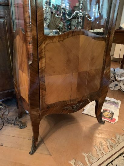 Transition-style veneered display case or...