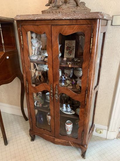 Small veneered display cabinet opening with...