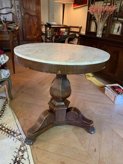 Louis-Philippe period tripod pedestal table,...