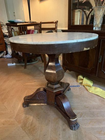 Louis-Philippe period tripod pedestal table,...