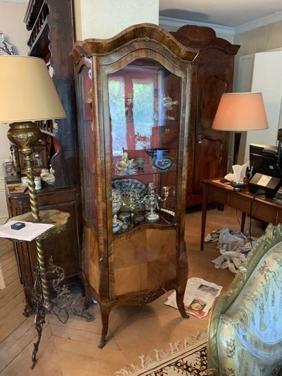 Transition-style veneered display case or...