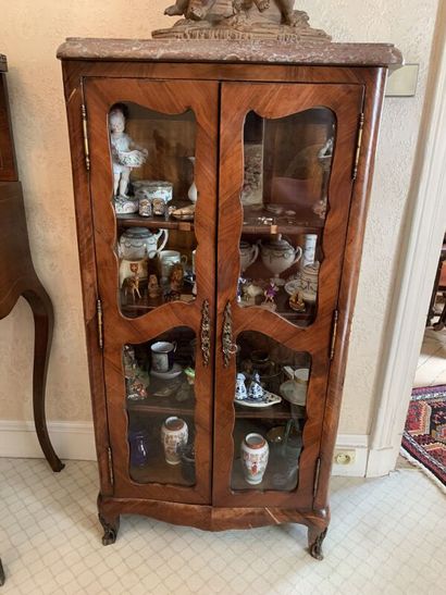 Small veneered display cabinet opening with...
