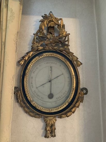 Louis XVI style gilded and blackened carved...