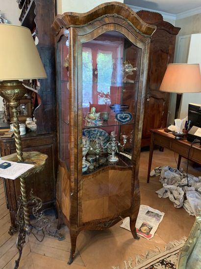 Transition-style veneered display case or...