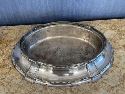 Silver-plated bronze planter with pearl frieze...